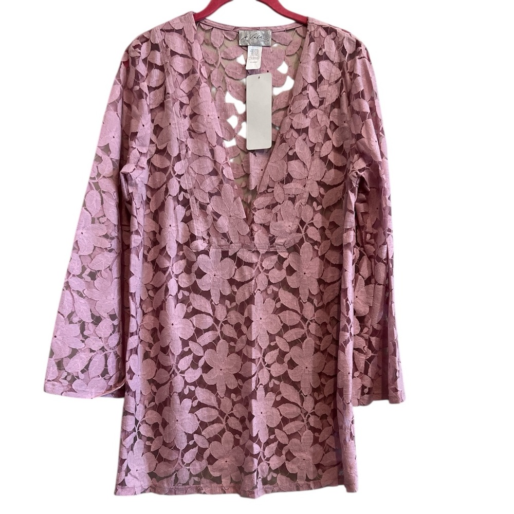 NWT Pink Floral Lace Swimsuit Cover up
